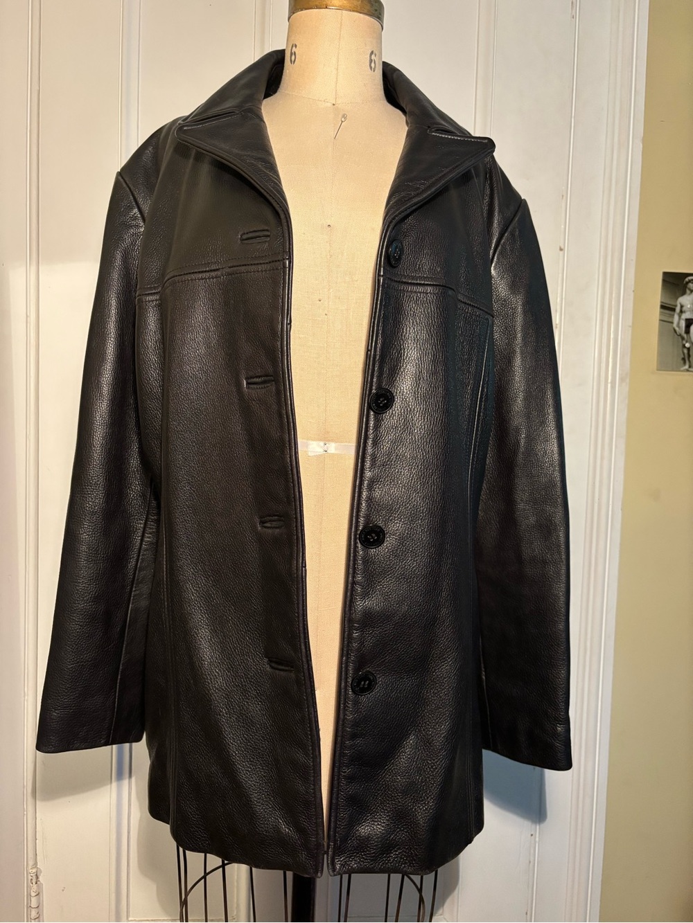 Genuine Leather Car Coat Black Jacket